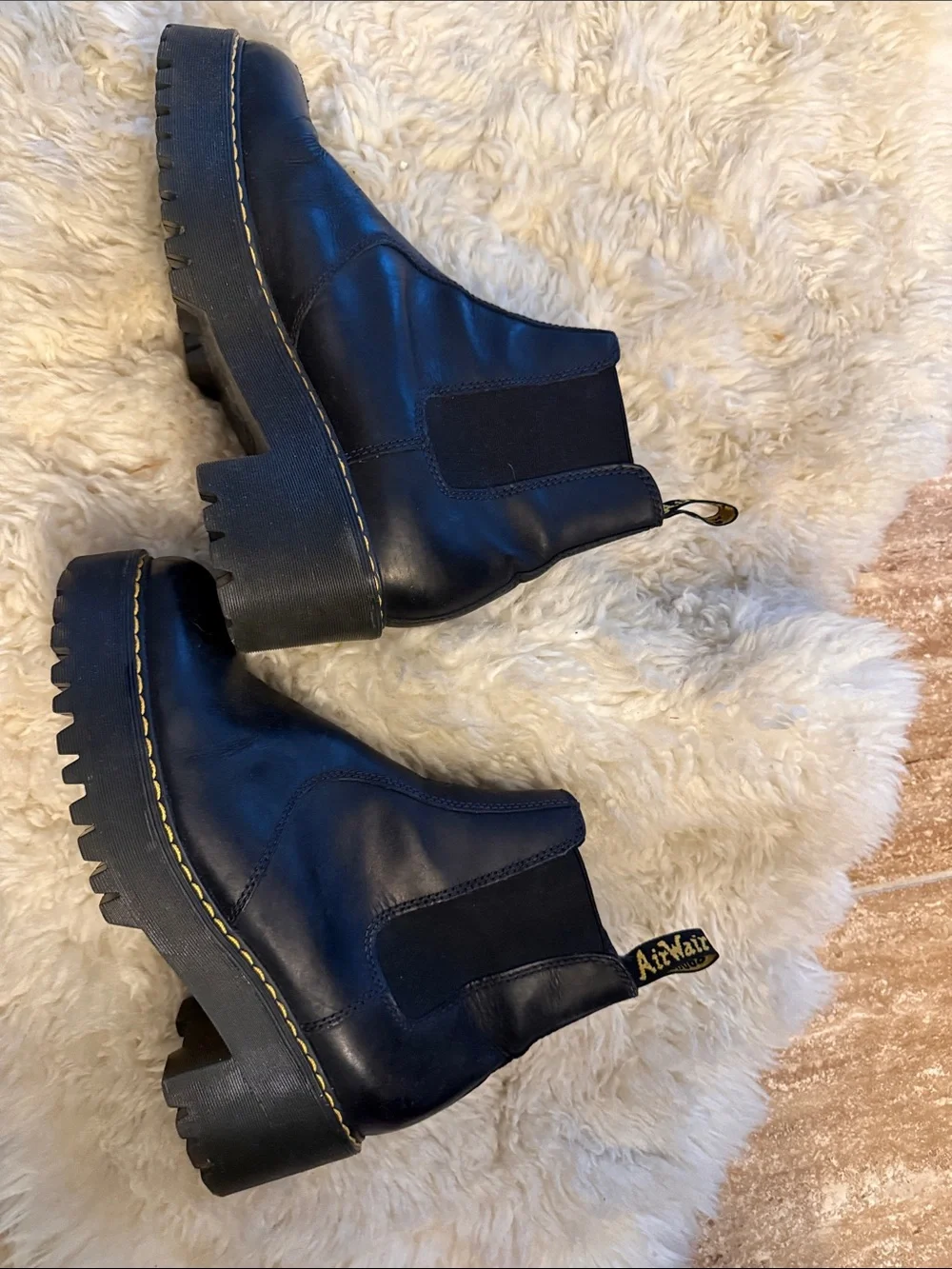 Dr. Martens Black Leather Platform Chelsea Booties